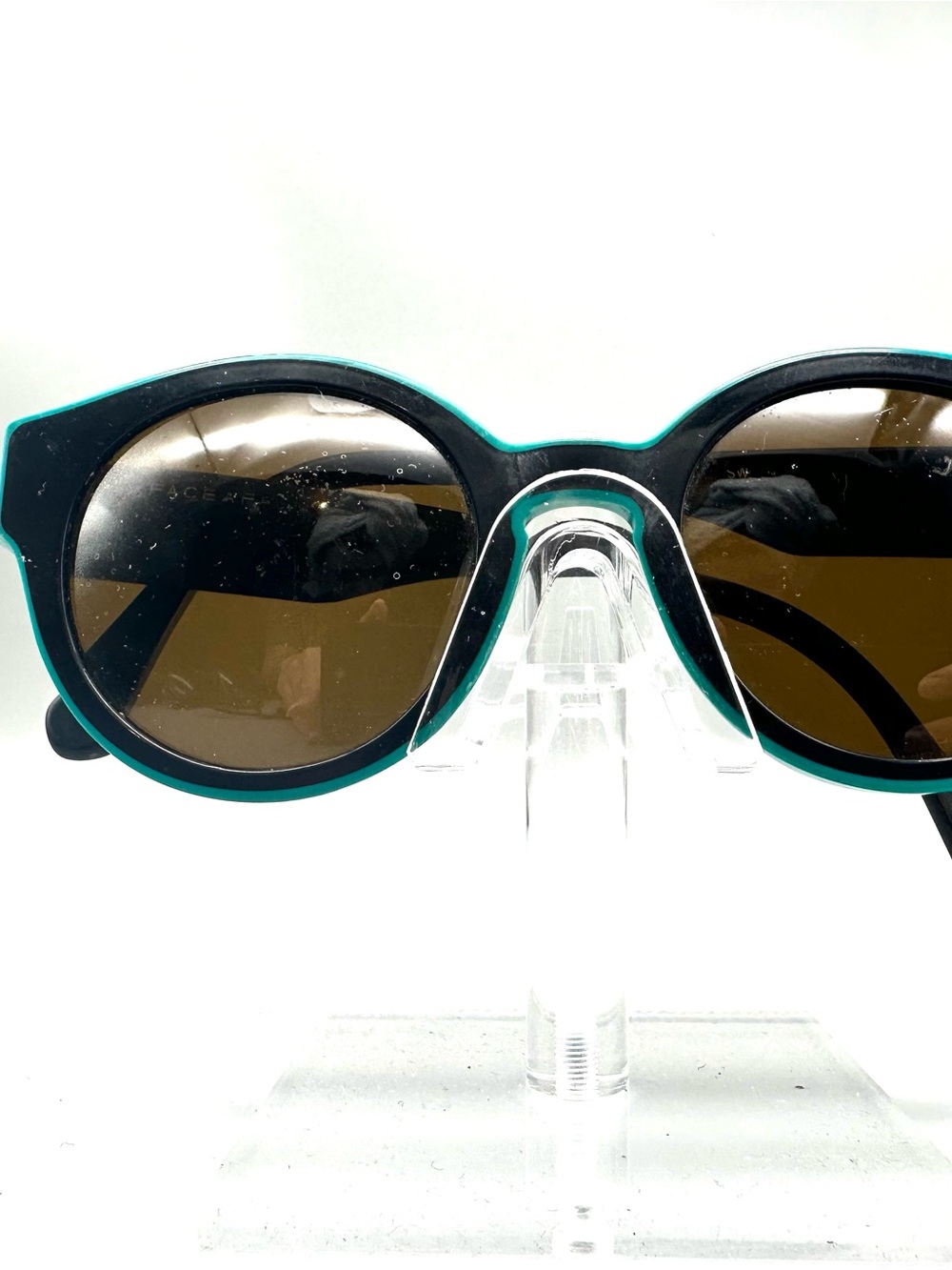 Face a Face Paris Eyeglasses Swimm 1 Black Teal Round Hand Made in Italy